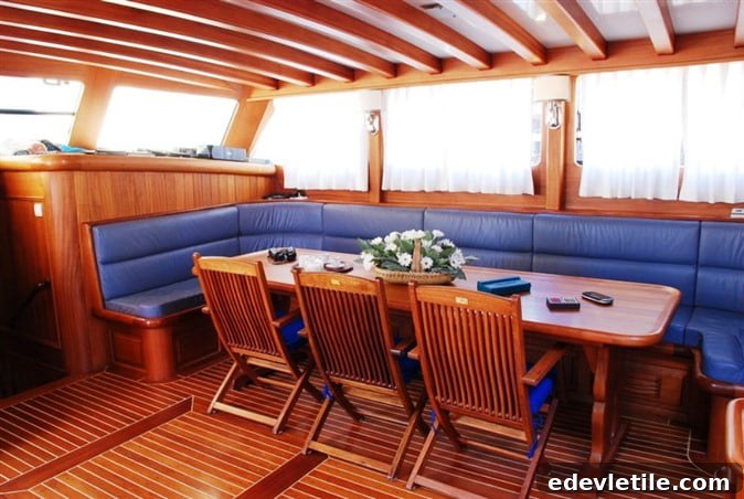 Inside a gulet boat