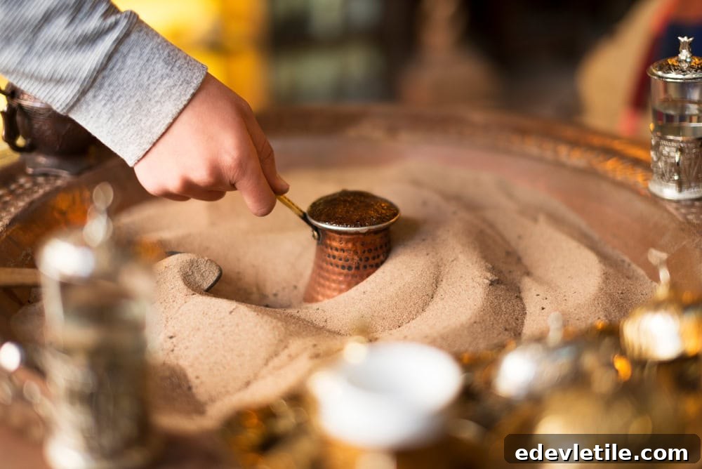 Making sand coffee