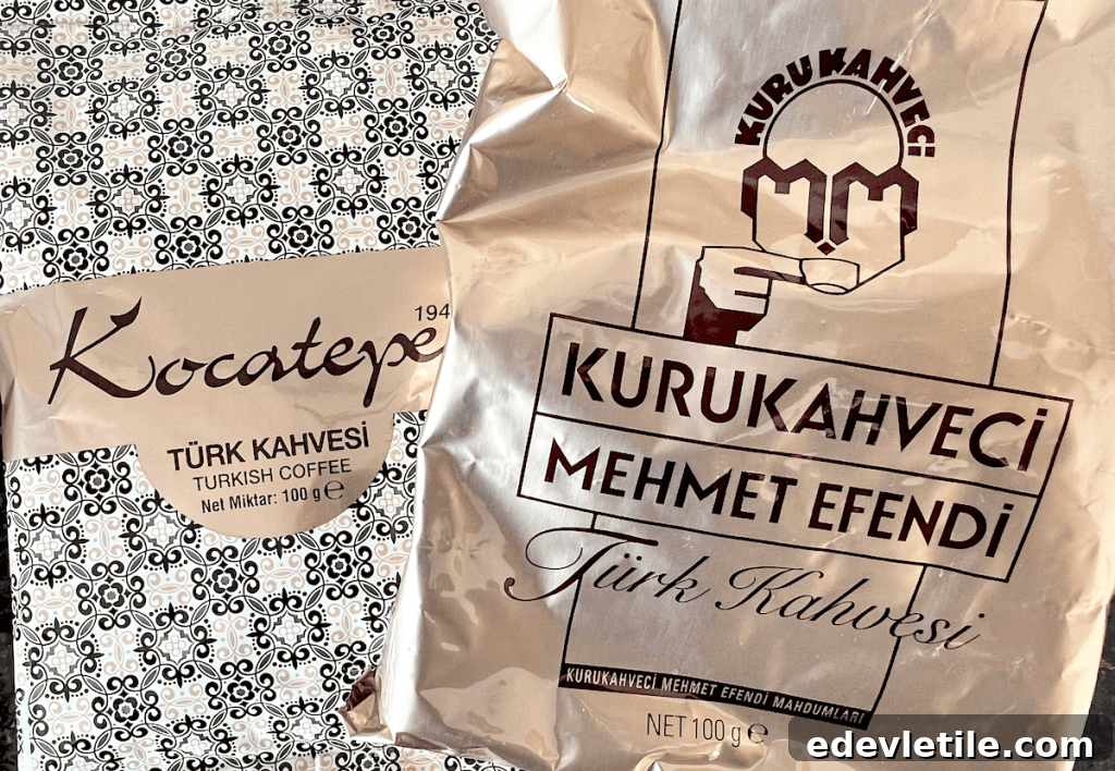 Display of Turkish coffee products