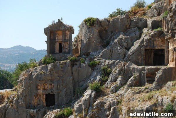 Lycian Rock Tombs on the hillside