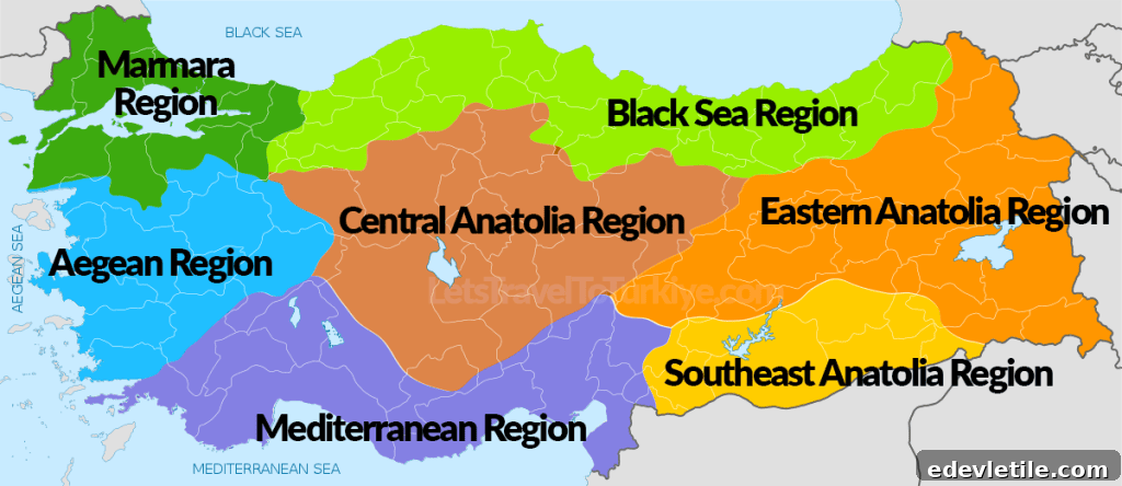 Map of Turkey regions