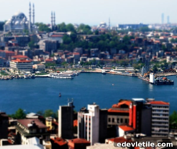 tiltshift photo of the view