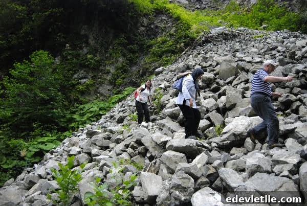 Walking up to the waterfall