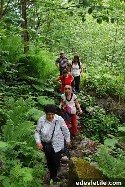 Walking with the group to Goksu waterfall