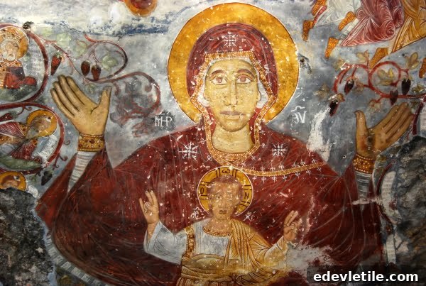 Frescoes in sumela monastry