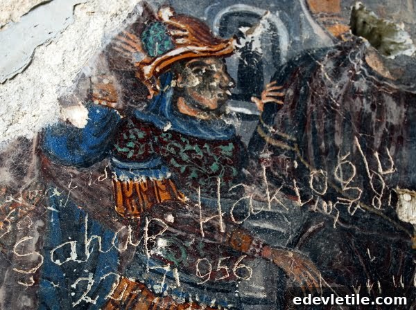 Damaged frescoes