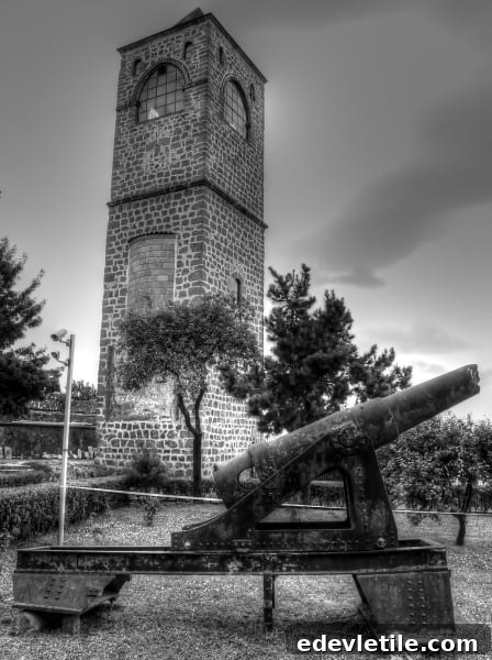 Clock tower of aya sofya in Trabzon