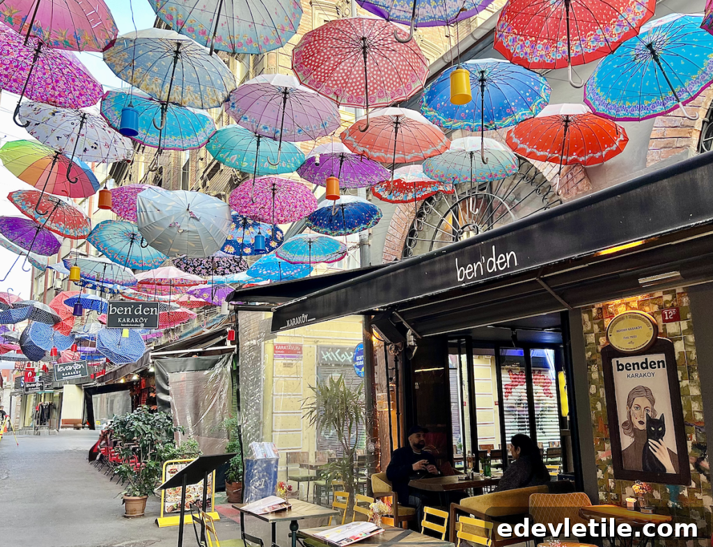 Karaköy umbrella street colorful canopy