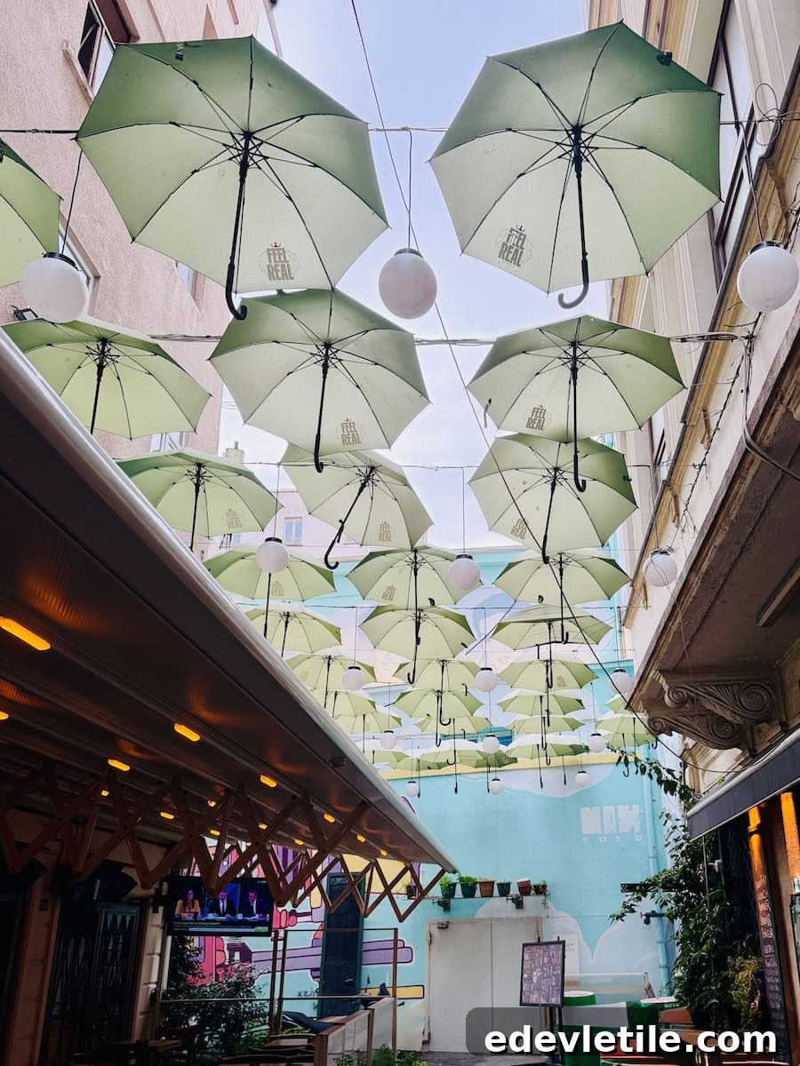 Under the umbrellas in Galata
