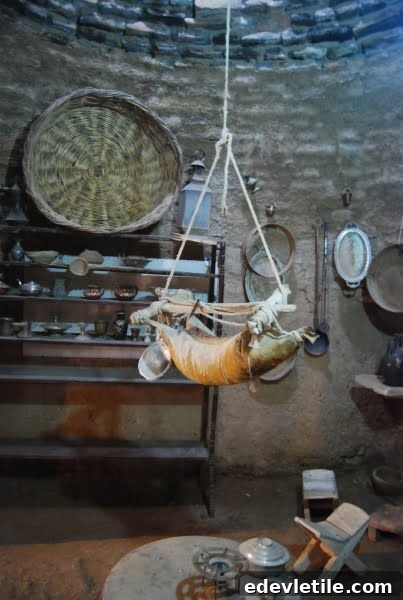 Traditional method of storing food so vermin will not get to it