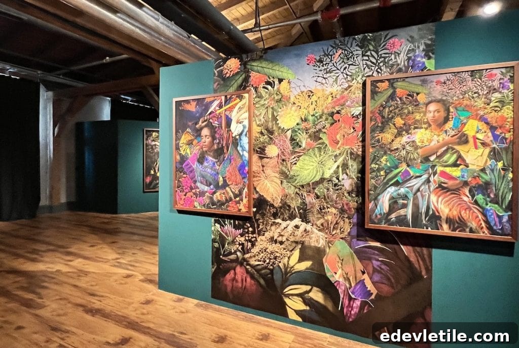 Colorful contemporary art exhibition displayed inside a gallery in an Istanbul art gallery.