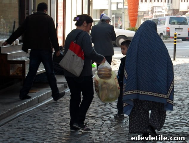 Veiled Turkish woman in Beypazari