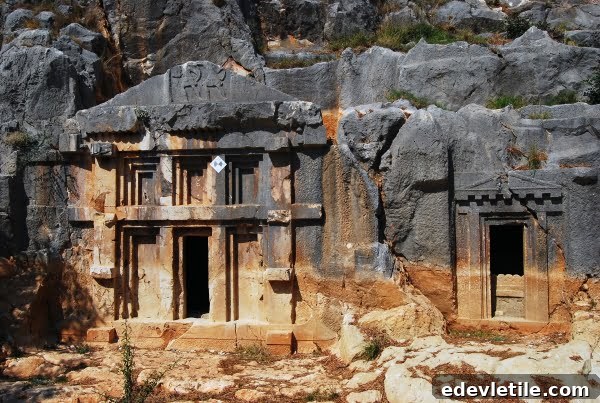 Lycian rock tombs in Turkey