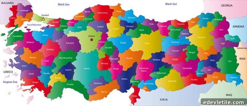 Map of Turkey and Provinces