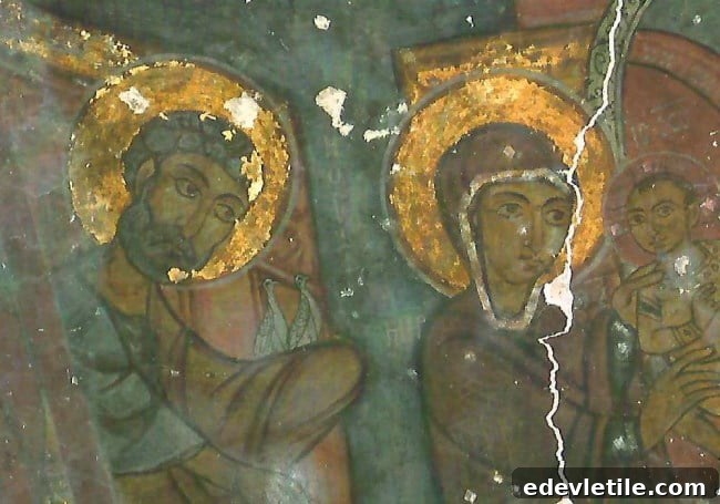 Frescoes of Keslik Monastery in Cappadocia Turkey
