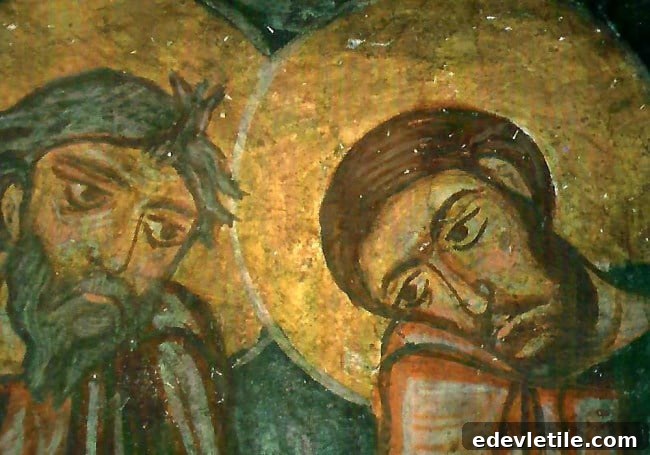 Fresco of Keslik Monastery in Cappadocia Turkey