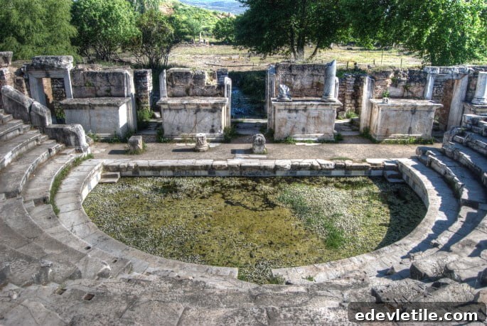 Roman Bouleuterion at Aphrodsias archaelogical site in Turkey