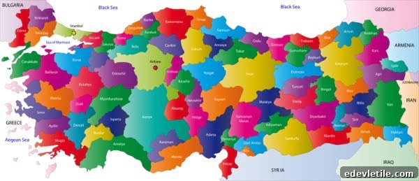 Map of Turkey and Provinces