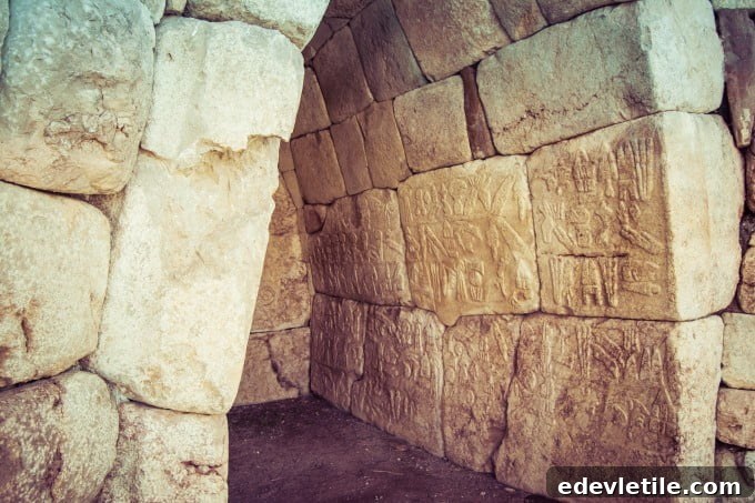 Hieroglyph Chamber At Hattusa Turkey